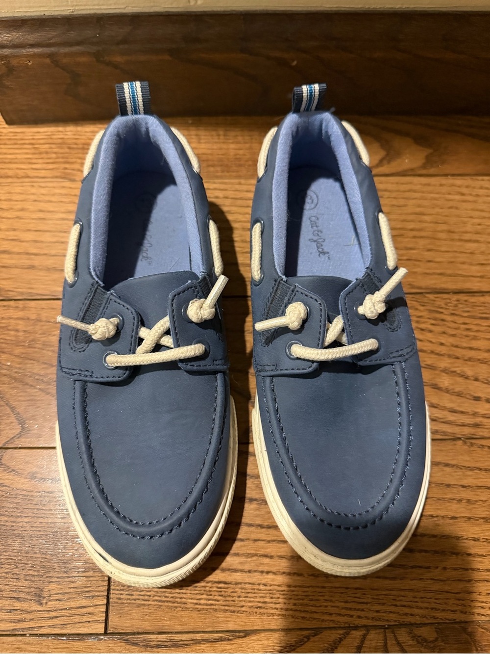 Cat & Jack Navy and Cream Kids Boat Shoes